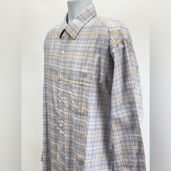 ALEX CANNON Men’s light blue and beige plaid long sleeve button down size XL - Picture 3 of 12